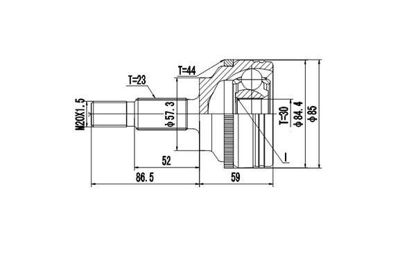 Dynamatrix DCV850069 Шарнир равных угловых скоростей (ШРУС) DCV850069: Отличная цена - Купить в Польше на 2407.PL!