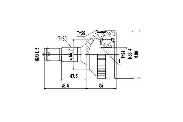 Dynamatrix DCV845001 Joint Kit, drive shaft DCV845001: Buy near me in Poland at 2407.PL - Good price!