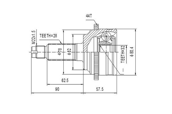 Dynamatrix DCV834084 Joint Kit, drive shaft DCV834084: Buy near me in Poland at 2407.PL - Good price!