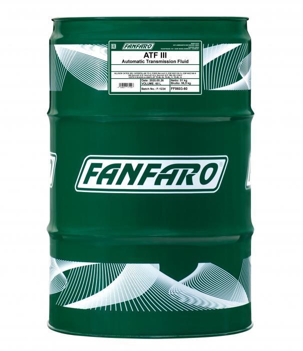 Fanfaro FF8603-60 Olej przekładniowy FanFaro ATF III, 60 l FF860360: Dobra cena w Polsce na 2407.PL - Kup Teraz!