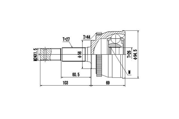 Dynamatrix DCV841038 Шарнирный комплект DCV841038: Купить в Польше - Отличная цена на 2407.PL!