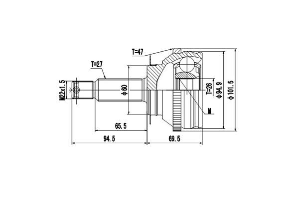 Dynamatrix DCV824066 Joint Kit, drive shaft DCV824066: Buy near me in Poland at 2407.PL - Good price!