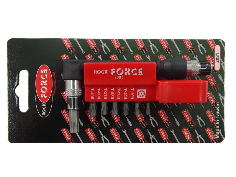 Rock Force RF-2081 Набор бит TORX 1/4 "с Г-образным Битодержатели 8пр. (ТH 10,15,20,25,27,30,40) RF2081: Отличная цена - Купить в Польше на 2407.PL!