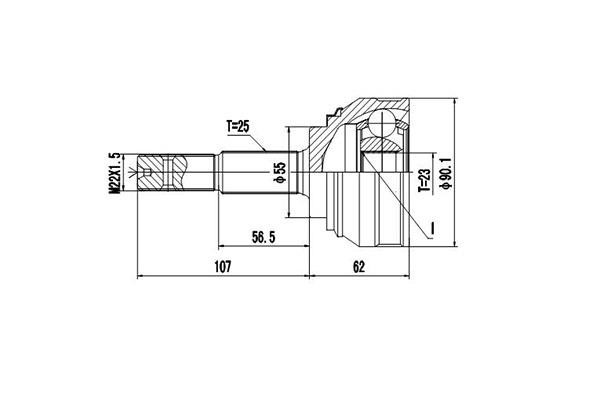 Dynamatrix DCV841078 Шарнір рівних кутових швидкостей (ШРКШ) DCV841078: Купити у Польщі - Добра ціна на 2407.PL!