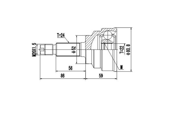 Dynamatrix DCV827016 Шарнір рівних кутових швидкостей (ШРКШ) DCV827016: Приваблива ціна - Купити у Польщі на 2407.PL!