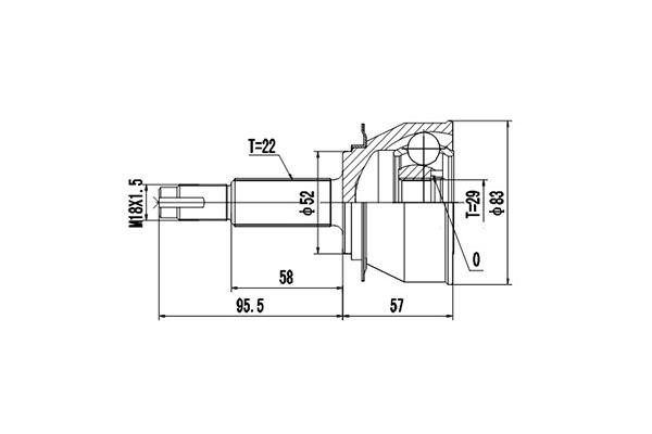 Dynamatrix DCV812004 Joint Kit, drive shaft DCV812004: Buy near me in Poland at 2407.PL - Good price!