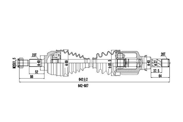 Dynamatrix DDS250353 Drive Shaft DDS250353: Buy near me in Poland at 2407.PL - Good price!