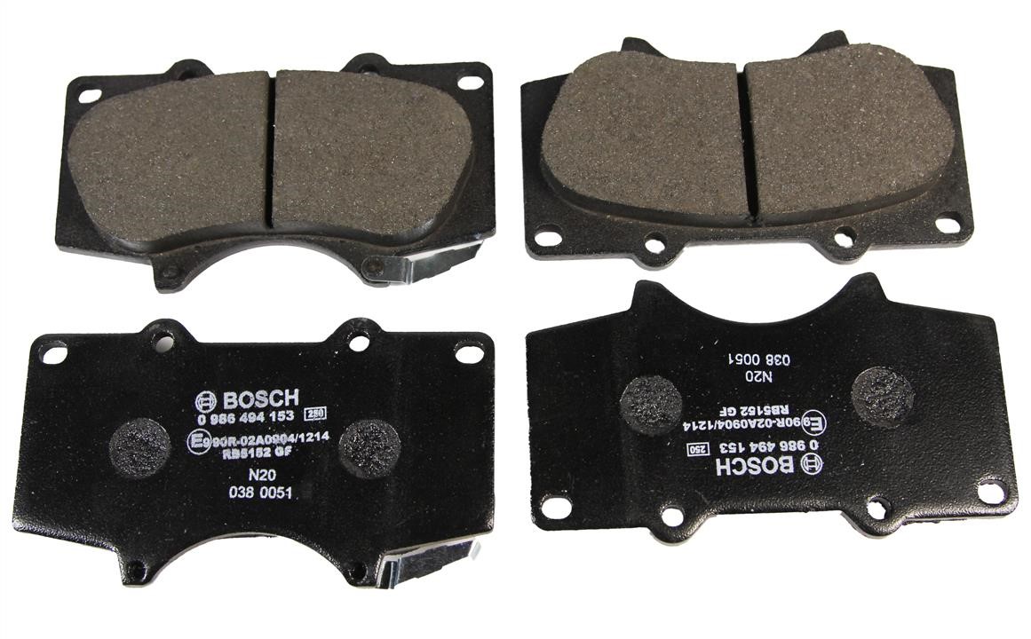 Bosch 0 986 494 153 Brake Pad Set, disc brake 0986494153: Buy near me at 2407.PL in Poland at an Affordable price!