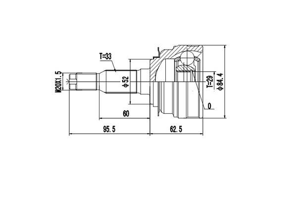 Dynamatrix DCV812001 Шарнир равных угловых скоростей (ШРУС) DCV812001: Отличная цена - Купить в Польше на 2407.PL!