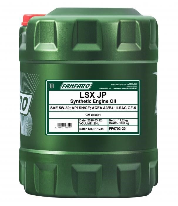 Fanfaro FF6703-20 Engine oil FanFaro LSX JP 5W-30, 20L FF670320: Buy near me at 2407.PL in Poland at an Affordable price!