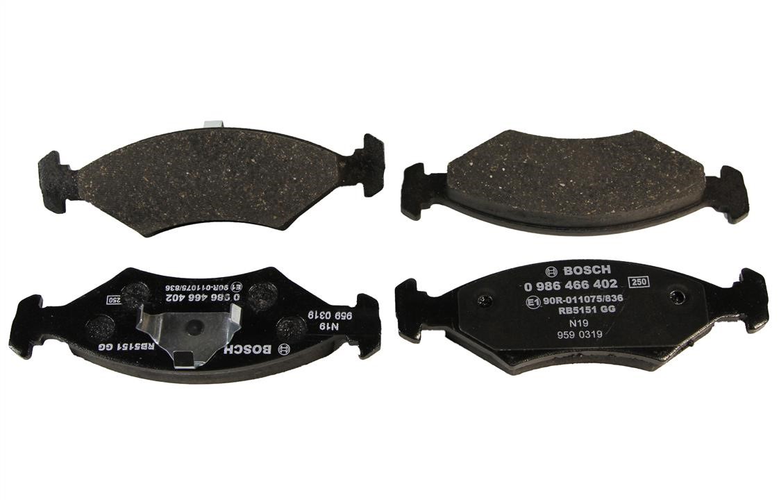 Bosch 0 986 466 402 Brake Pad Set, disc brake 0986466402: Buy near me in Poland at 2407.PL - Good price!