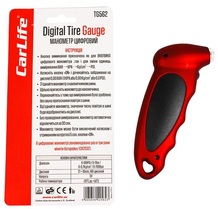 CarLife TG562 Tire pressure gauge electronic TG562: Buy near me in Poland at 2407.PL - Good price!