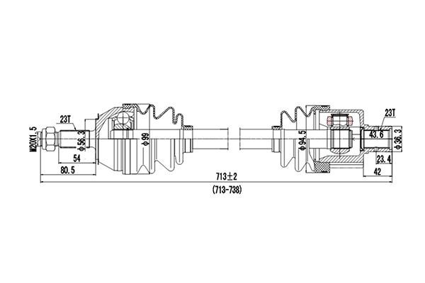 Dynamatrix DDS250052 Drive Shaft DDS250052: Buy near me in Poland at 2407.PL - Good price!