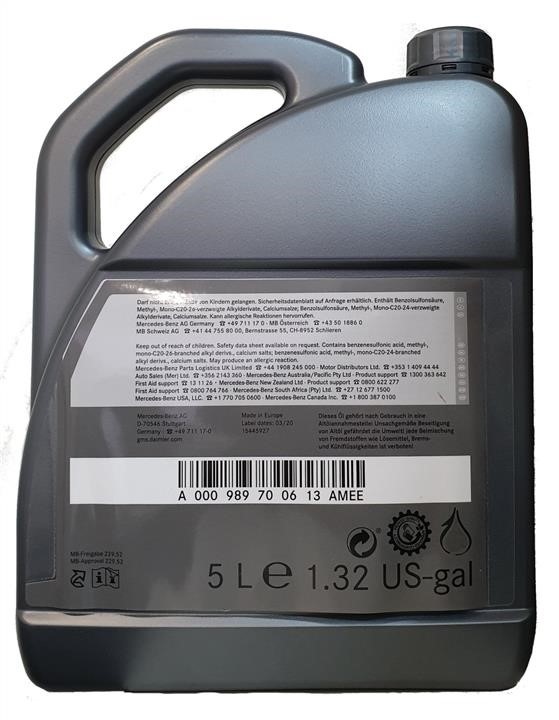 Olej silnikowy Mercedes Genuine Engine Oil 5W-30, 5L Mercedes A 000 989 70 06 13 AMEE