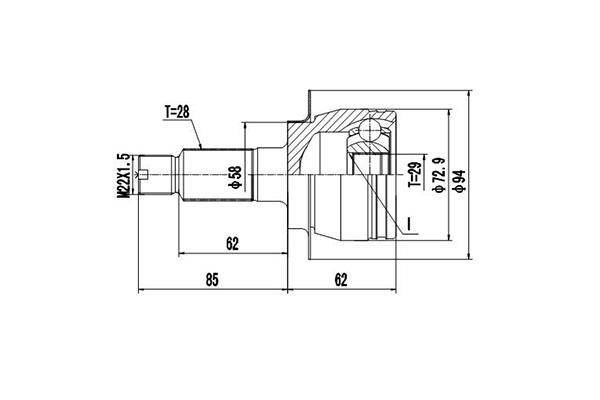 Dynamatrix DCV857092 Joint Kit, drive shaft DCV857092: Buy near me in Poland at 2407.PL - Good price!