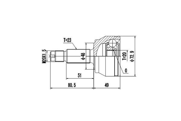 Dynamatrix DCV818017 Joint Kit, drive shaft DCV818017: Buy near me in Poland at 2407.PL - Good price!