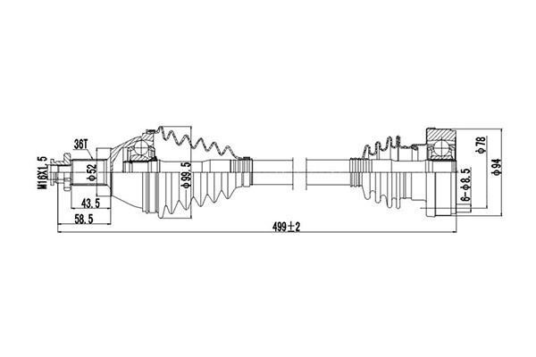 Dynamatrix DDS203063 Drive Shaft DDS203063: Buy near me in Poland at 2407.PL - Good price!