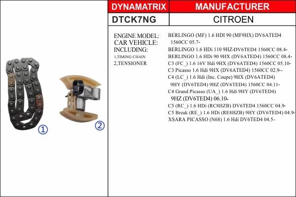 Dynamatrix DTCK7NG Комплект цепи ГРМ DTCK7NG: Отличная цена - Купить в Польше на 2407.PL!