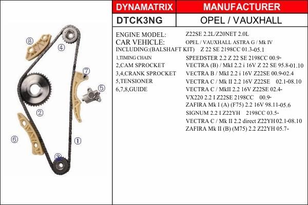 Dynamatrix DTCK3NG Комплект цепи ГРМ DTCK3NG: Отличная цена - Купить в Польше на 2407.PL!