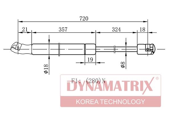 Dynamatrix DGS8945NP Пружина газовая капота DGS8945NP: Отличная цена - Купить в Польше на 2407.PL!