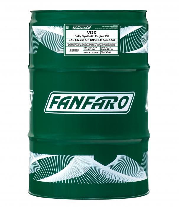 Fanfaro FF6707-60 Olej silnikowy FanFaro VDX 5W-30, 60 l FF670760: Dobra cena w Polsce na 2407.PL - Kup Teraz!