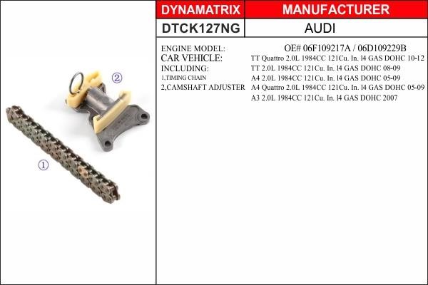 Dynamatrix DTCK127NG Комплект ланцюга ГРМ DTCK127NG: Приваблива ціна - Купити у Польщі на 2407.PL!