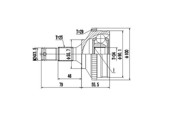 Dynamatrix DCV845003 Шарнир равных угловых скоростей (ШРУС) DCV845003: Купить в Польше - Отличная цена на 2407.PL!