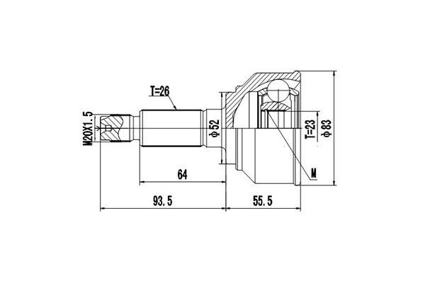 Dynamatrix DCV834002 Joint Kit, drive shaft DCV834002: Buy near me in Poland at 2407.PL - Good price!