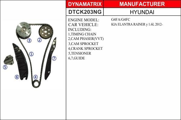 Dynamatrix DTCK203NG Timing chain kit DTCK203NG: Buy near me in Poland at 2407.PL - Good price!