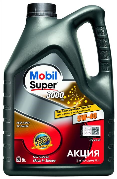 Mobil 156154 Engine oil Mobil Super 3000 X1 5W-40, 5L 156154: Buy near me in Poland at 2407.PL - Good price!