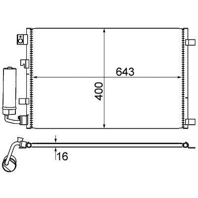 Klimakondensator Nissan: AC604001S Mahle/Behr Kühlmodul
