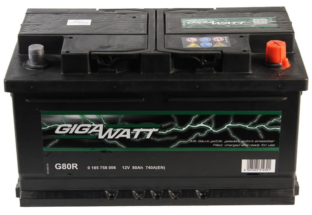 Gigawatt 0 185 758 006 Battery Gigawatt 12V 80AH 740A(EN) R+ 0185758006: Buy near me in Poland at 2407.PL - Good price!