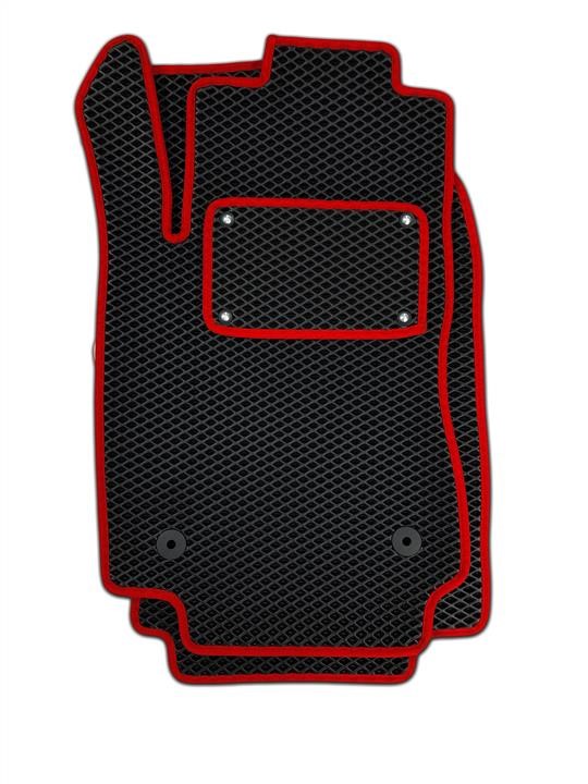 Dywaniki wewnętrzne 2 szt do Citroen C3 SX Hatchback 5 Manualna Przedni napęd, Romb, Kolor: Czarny + Czerwony EVA Dywaniki CITС3SXFMH5-RBKRE20000