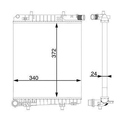 Engine radiator Renault Trafic: CR1591000S Mahle/Behr Engine cooling radiator