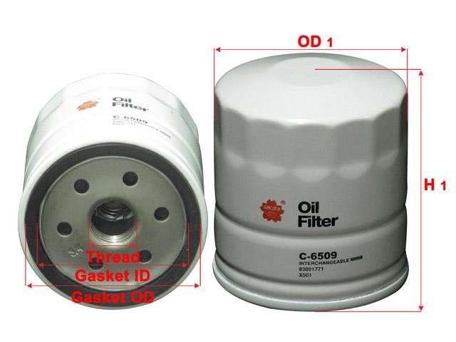 Sakura C-6509 Oil Filter C6509: Buy near me in Poland at 2407.PL - Good price!
