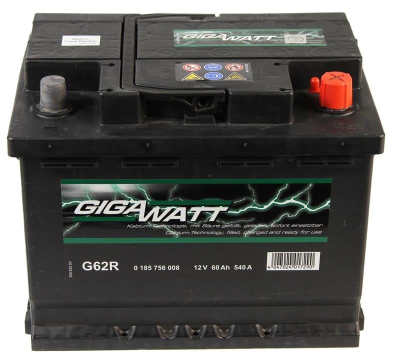 Gigawatt 0 185 756 008 Аккумулятор Gigawatt 12В 60Ач 540А(EN) R+ 0185756008: Отличная цена - Купить в Польше на 2407.PL!