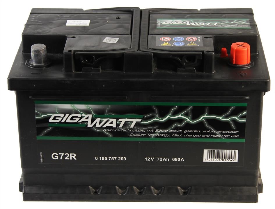 Battery Gigawatt 12V 72AH 680A(EN) R+ - 0185757209 Gigawatt - 2407