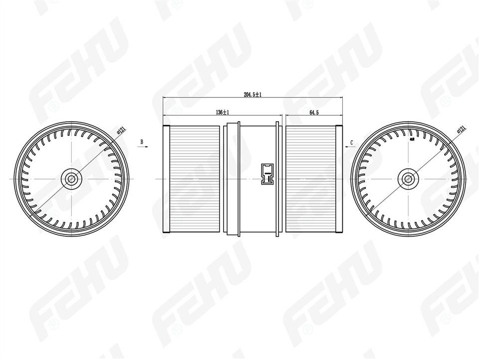 Fehu FFH1057 Fan assy - heater motor FFH1057: Buy near me in Poland at 2407.PL - Good price!
