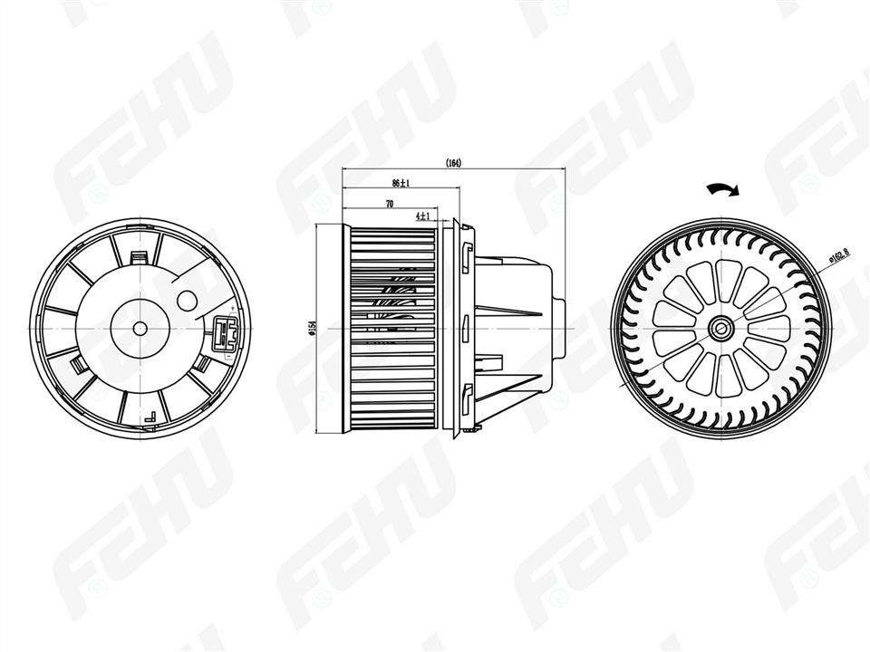 Fehu FFH1059 Fan assy - heater motor FFH1059: Buy near me in Poland at 2407.PL - Good price!