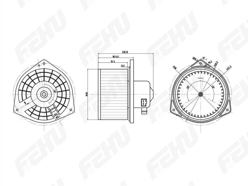 Fehu FFH1072 Fan assy - heater motor FFH1072: Buy near me at 2407.PL in Poland at an Affordable price!