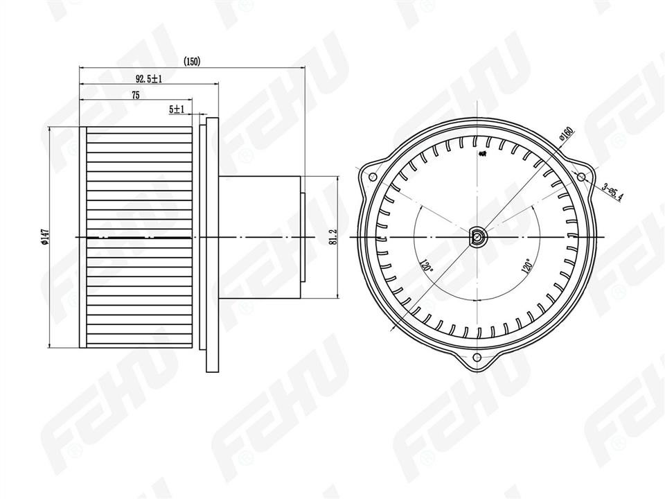 Fehu FFH1118 Fan assy - heater motor FFH1118: Buy near me in Poland at 2407.PL - Good price!