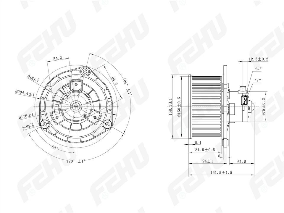 Fehu FFH1148 Fan assy - heater motor FFH1148: Buy near me in Poland at 2407.PL - Good price!