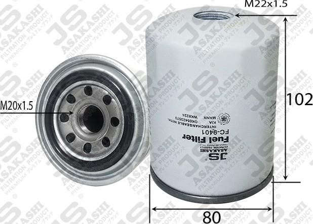 JS Asakashi FC9401 Fuel filter FC9401: Buy near me in Poland at 2407.PL - Good price!