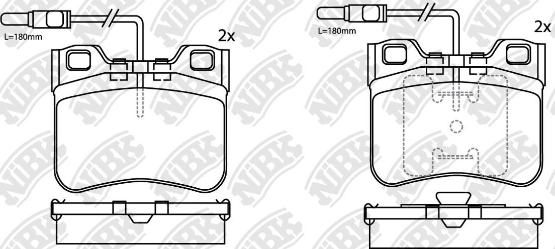 NiBK PN0250W Brake Pad Set, disc brake PN0250W: Buy near me in Poland at 2407.PL - Good price!