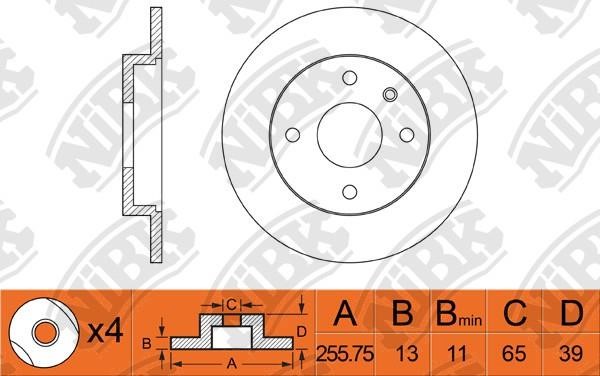 NiBK RN1013 Unbelüftete Bremsscheibe vorne RN1013: Kaufen Sie zu einem guten Preis in Polen bei 2407.PL!