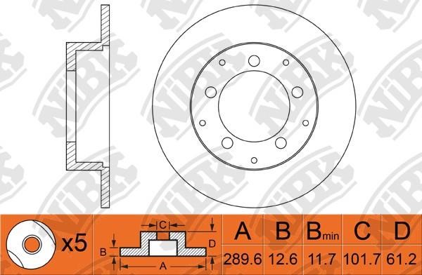 NiBK RN1023 Bremsscheibe hinten, unbelüftet RN1023: Kaufen Sie zu einem guten Preis in Polen bei 2407.PL!