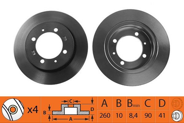 NiBK RN1079 Rear brake disc, non-ventilated RN1079: Buy near me in Poland at 2407.PL - Good price!