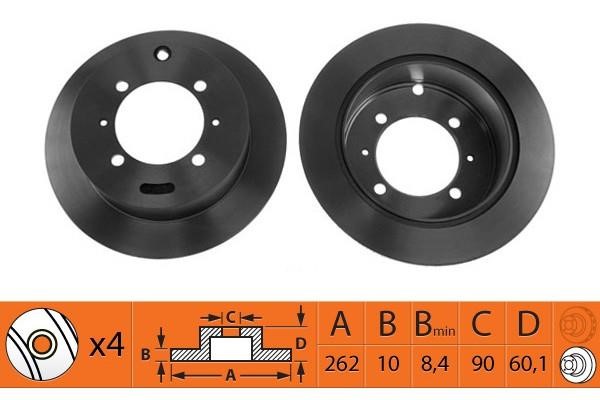 NiBK RN1158 Rear brake disc, non-ventilated RN1158: Buy near me in Poland at 2407.PL - Good price!