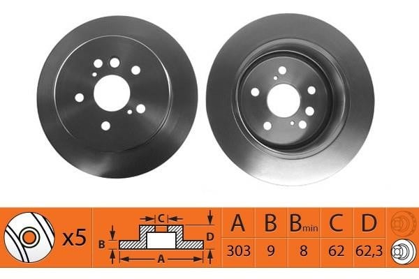 NiBK RN1207 Brake discs rear non-ventilated, set RN1207: Buy near me in Poland at 2407.PL - Good price!