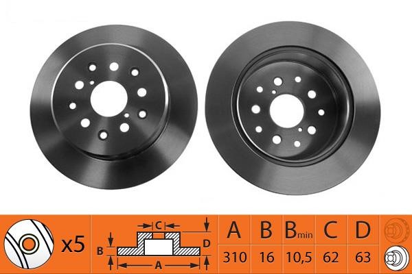 NiBK RN1225 Тормозной диск задний невентилируемый RN1225: Отличная цена - Купить в Польше на 2407.PL!